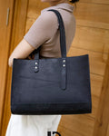 Elegant Handmade Leather Tote – Minimalist Genuine Cowhide Shoulder Bag