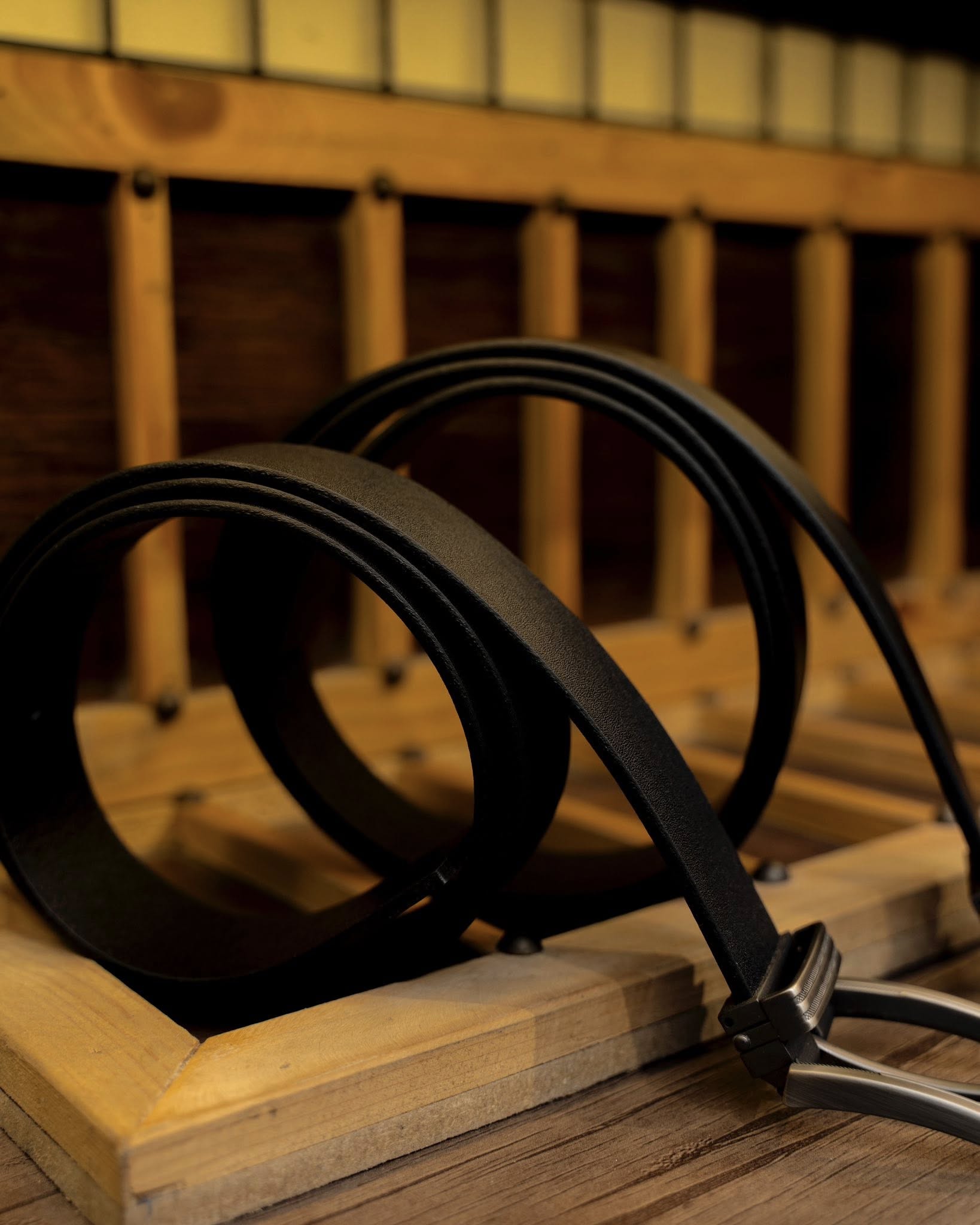 Classic Buffalo Leather Belt – Handmade Black Leather Belt with Matte Gray Buckle