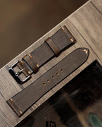 Classic Dark Brown Leather Watch Strap