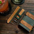 Handmade Two Tone Leather Watch Strap