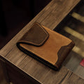 Two Tone Leather Wallet – Handmade Cowhide & Goatskin Wallet