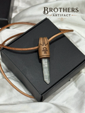 Ankh Halskette aus Bergkristall, Lederband-Anhänger, Ägyptischer Symbolschmuck, Spirituelle Kristallkette