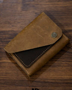 Unisex Handmade Leather Snap Wallet – Personalized Minimalist Cowhide Wallet