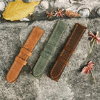 Handmade Italian Waxed Leather Watch Strap