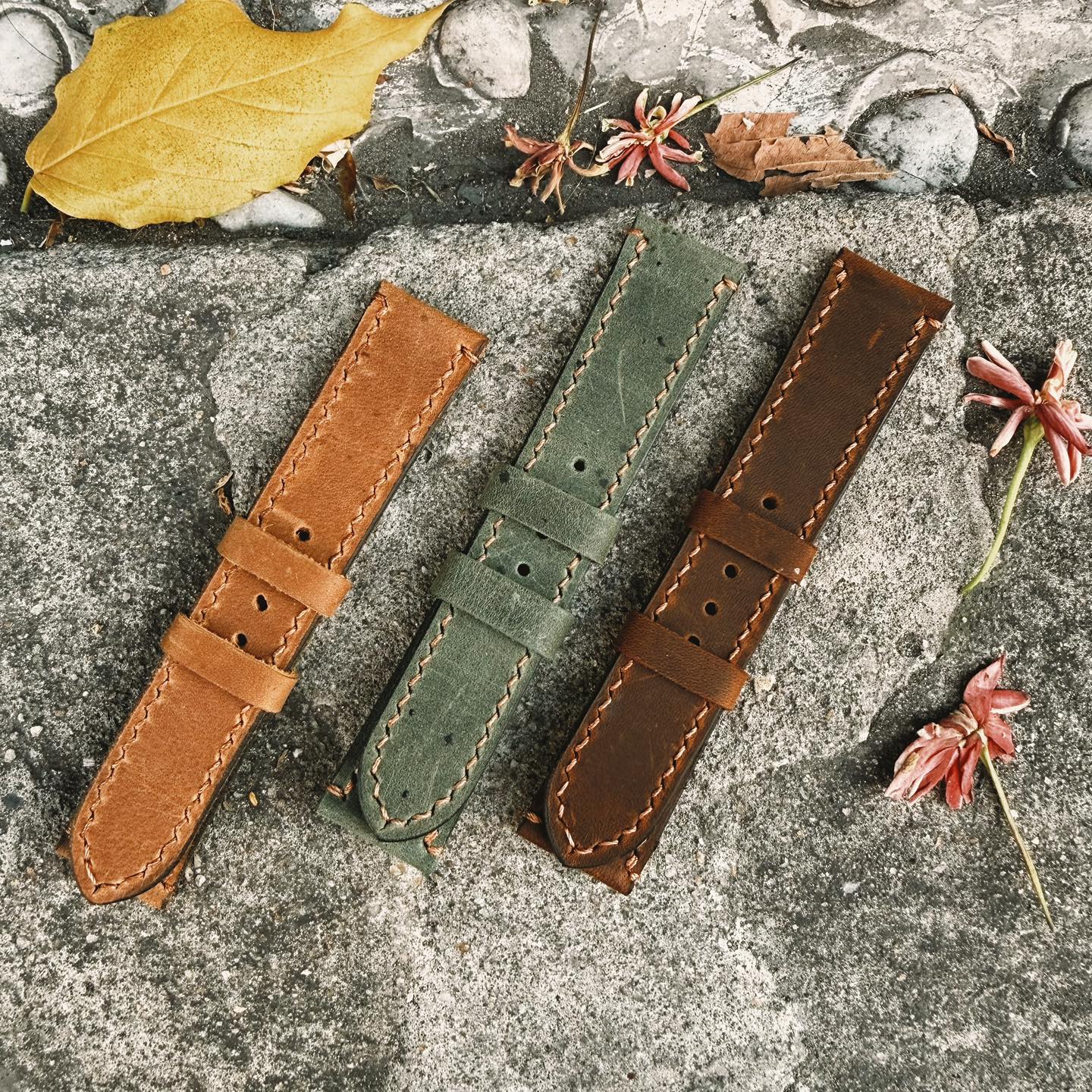 Handmade Italian Waxed Leather Watch Strap
