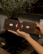 Handmade Brown Leather Wallet – Minimalist Cowhide Card Holder