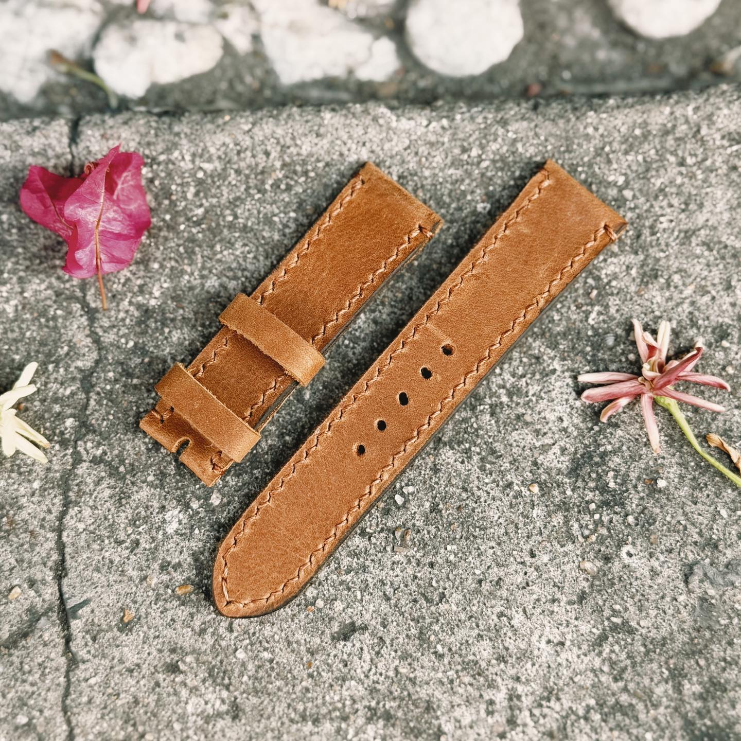 Handmade Italian Waxed Leather Watch Strap