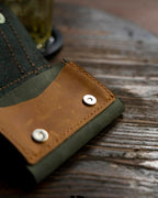Classic Two Tone Leather Wallet for Women – Handmade Minimalist Cowhide Wallet