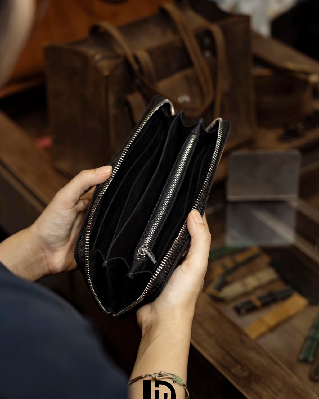 Handmade Men’s Long Leather Wallet with Free Name Engraving