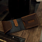 Two Tone Leather Wallet – Handmade Cowhide & Goatskin Wallet