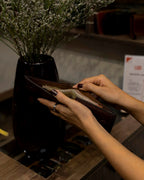 Handmade Brown Leather Wallet – Minimalist Cowhide Card Holder