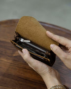 Unisex Handmade Leather Snap Wallet – Personalized Minimalist Cowhide Wallet
