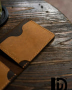 Handmade Mini Leather Wallet – Minimalist Cowhide Bifold Card Holder