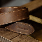 Vintage Waxed Cowhide Leather Belt – Handmade Rustic Brown Belt
