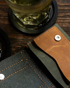 Classic Two Tone Leather Wallet for Women – Handmade Minimalist Cowhide Wallet