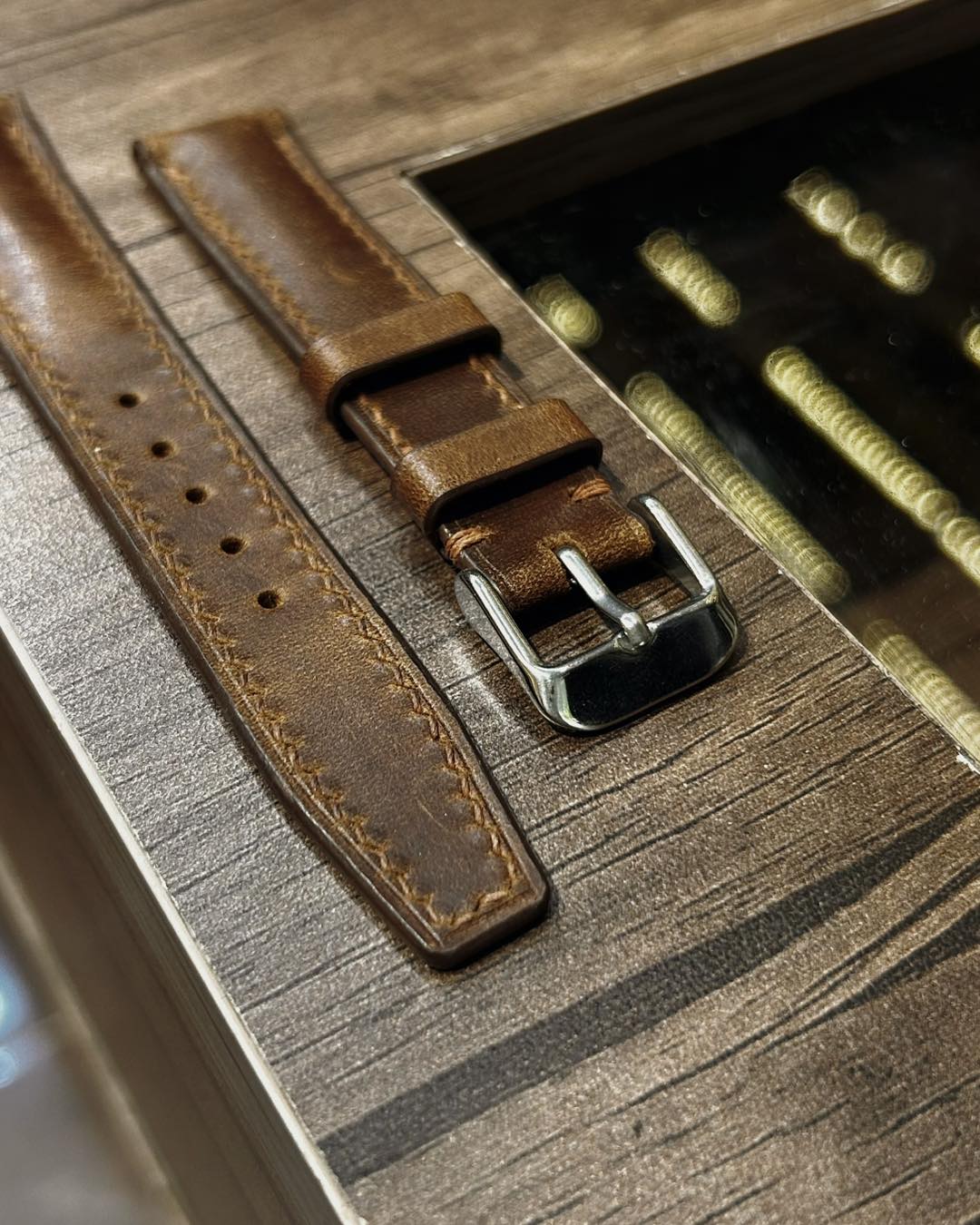 Vintage Brown Leather Watch Strap, Handmade Cow Leather Watch Band, Rustic Retro Style
