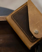 Unisex Handmade Leather Snap Wallet – Personalized Minimalist Cowhide Wallet