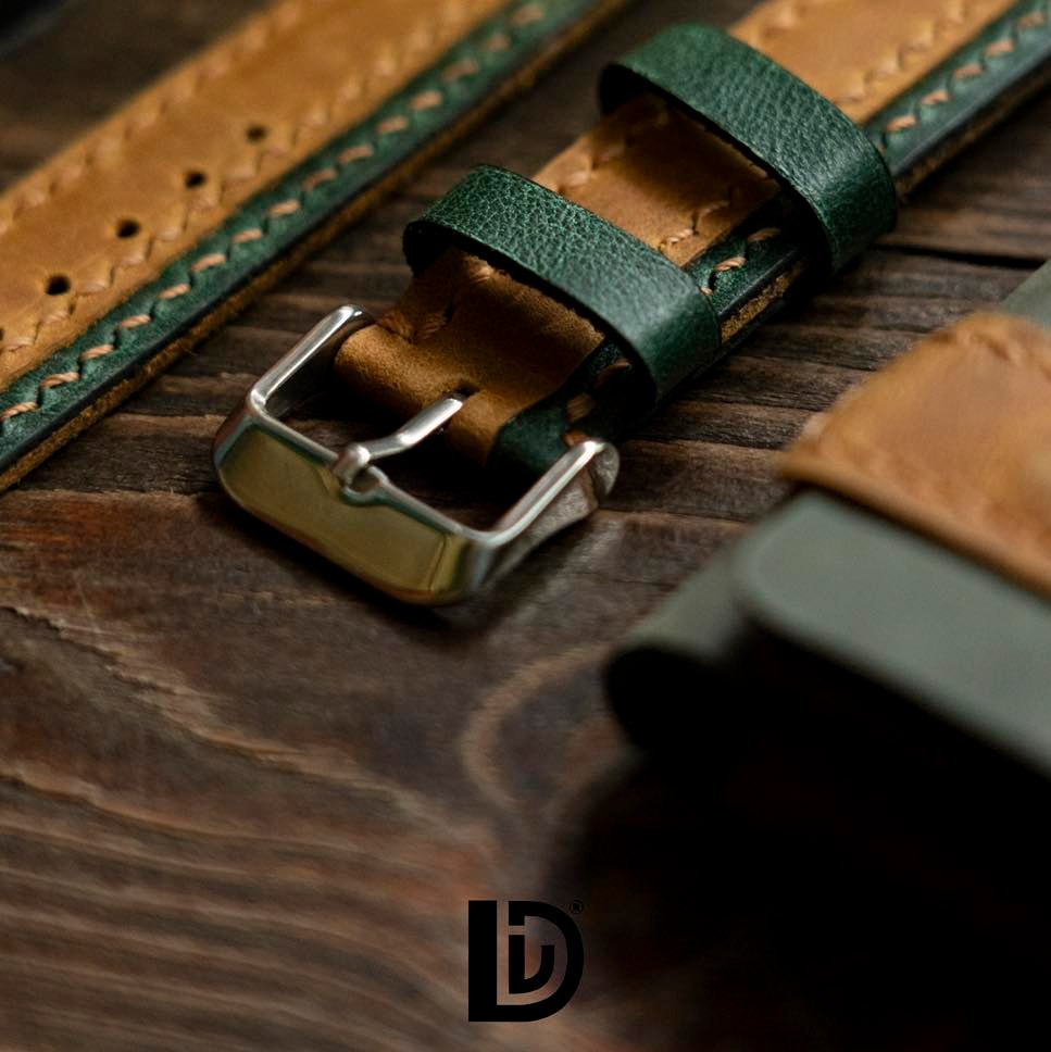 Handmade Two Tone Leather Watch Strap