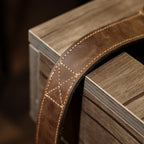Vintage Waxed Cowhide Leather Belt – Handmade Rustic Brown Belt