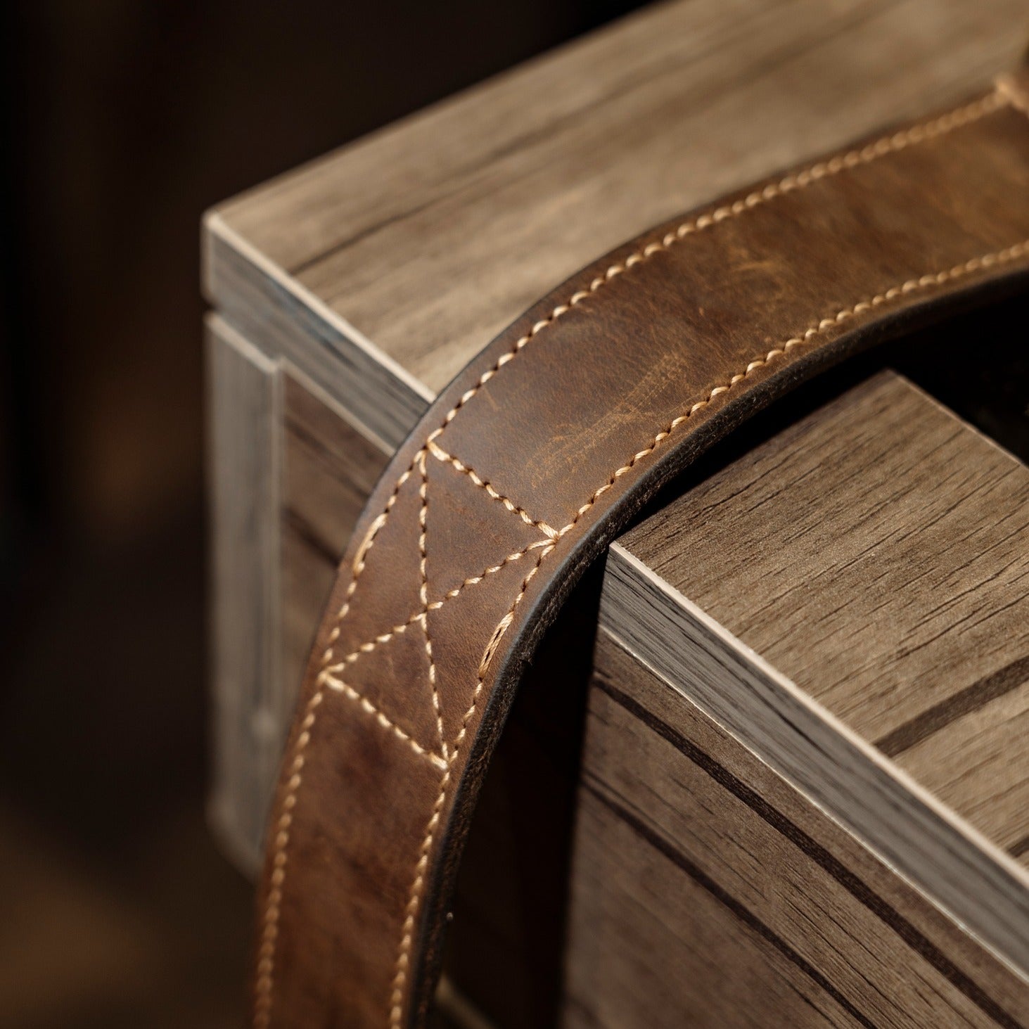 Vintage Waxed Cowhide Leather Belt – Handmade Rustic Brown Belt