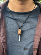 Sagittarius Zodiac Necklace, Clear Quartz Crystal Pendant, Leather Cord Astrology Jewelry