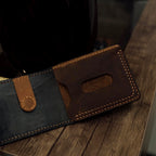 Two Tone Leather Wallet – Handmade Cowhide & Goatskin Wallet