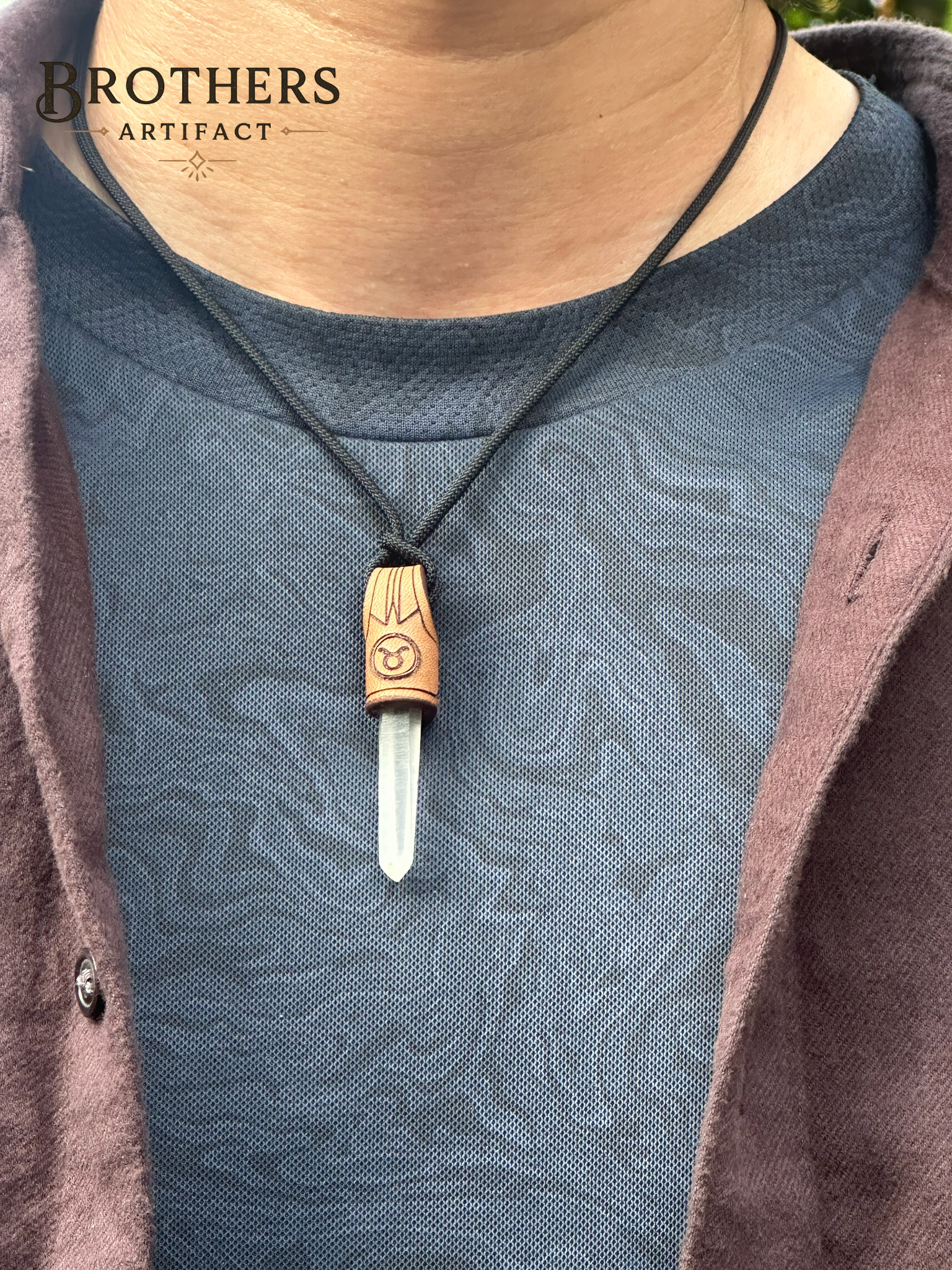 Stier-Sternzeichen-Halskette, Anhänger aus Bergkristall, Lederband, Boho-Minimalistischer Schmuck
