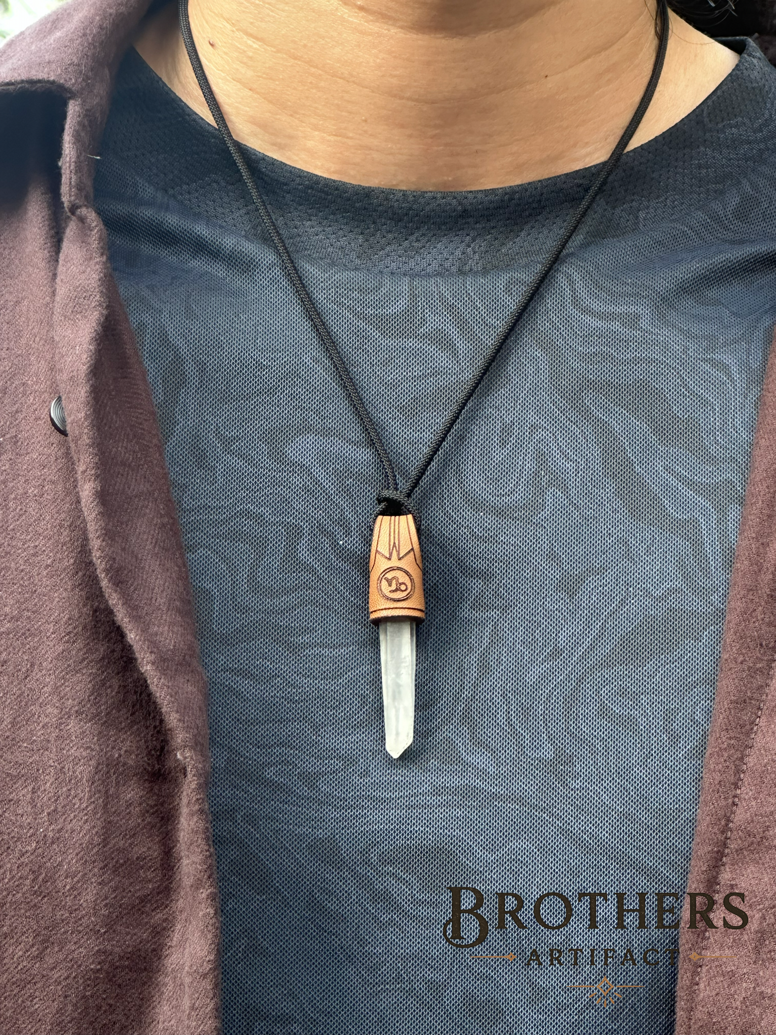 Handgefertigte Steinbock-Halskette, Klarquarz-Sternzeichen-Anhänger, Astrologie-Schmuck