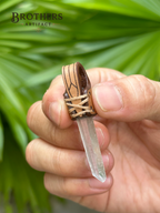 Handmade Virgo Zodiac Necklace, Clear Quartz Crystal Pendant, Leather Cord Astrology Jewelry