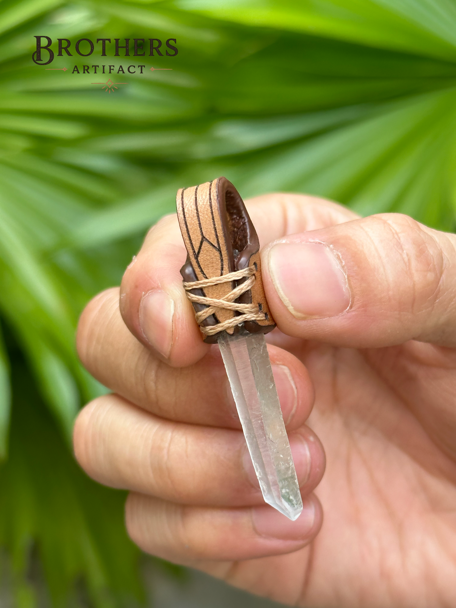 Handmade Virgo Zodiac Necklace, Clear Quartz Crystal Pendant, Leather Cord Astrology Jewelry
