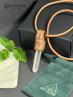 Handgemachte Horusauge Halskette, Klarquarz Kristallanhänger, Ägyptisches Symbol Leder Schmuck