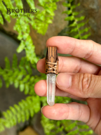 Clear Quartz Crystal Necklace, Handmade Leather Cord Pendant, Boho Minimalist Jewelry, Healing Crystal
