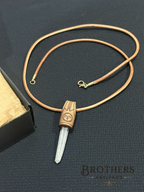 Widder Sternzeichen Halskette, Weißer Quarzkristall-Anhänger, handgefertigter Schmuck, Boho Lederband