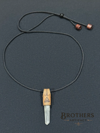 Clear Quartz Crystal Necklace, Handmade Leather Cord Pendant, Boho Minimalist Jewelry, Healing Crystal