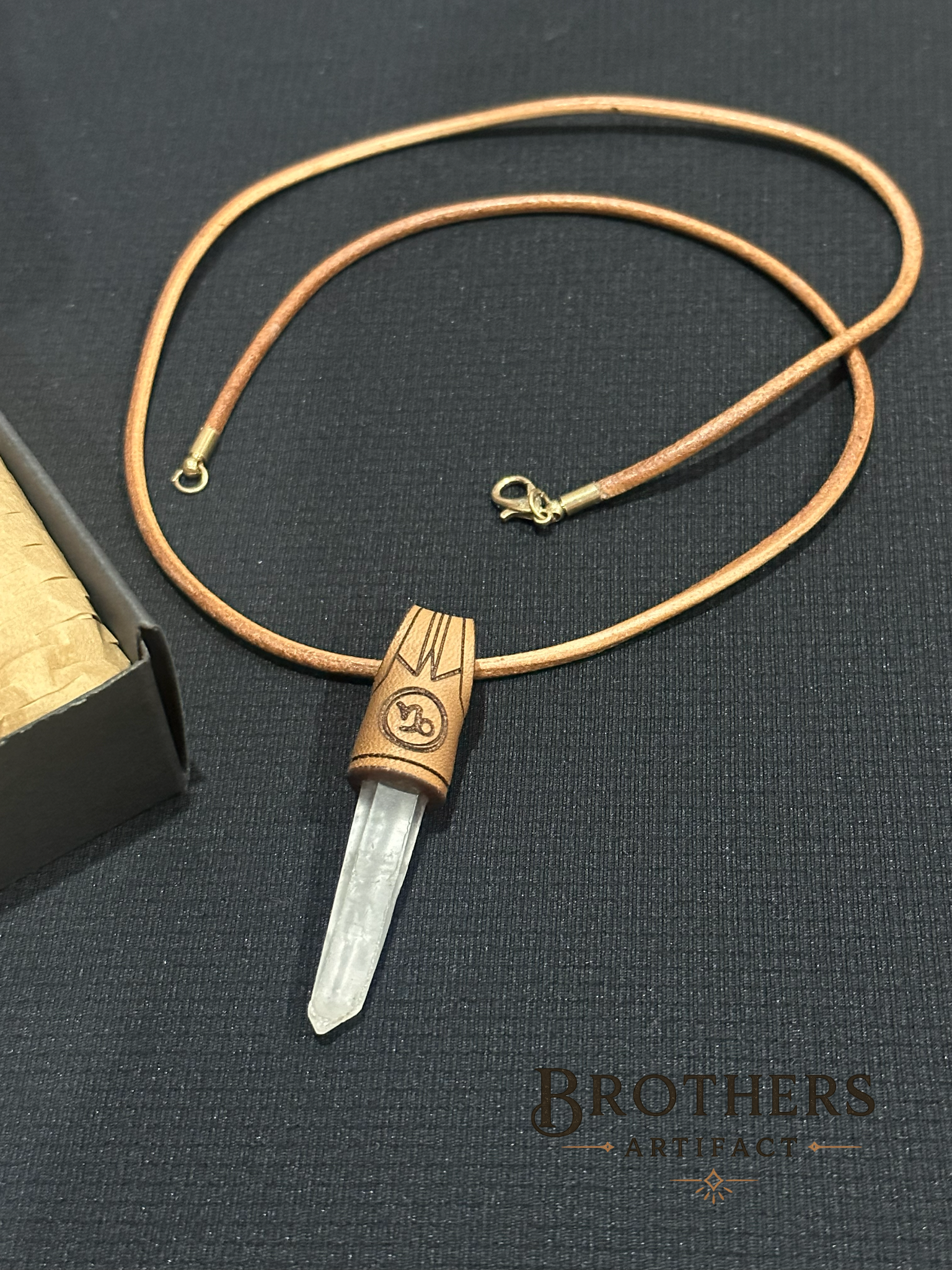 Handgefertigte Steinbock-Halskette, Klarquarz-Sternzeichen-Anhänger, Astrologie-Schmuck