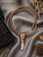 Lotus Rosenquarz Halskette – Handgemachter Leder-Heilkristall-Schmuck
